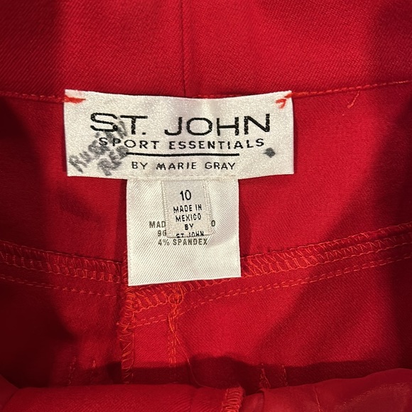 St. John Sport Essentials by Marie Gray Red Pant Trouser - Picture 5 of 9